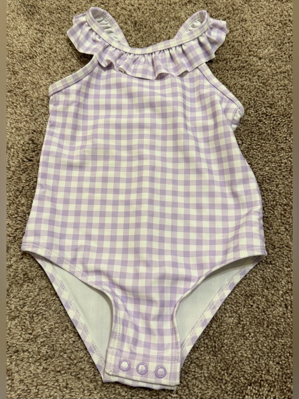 Carters Gingham Ruffle Bow Swimsuit
